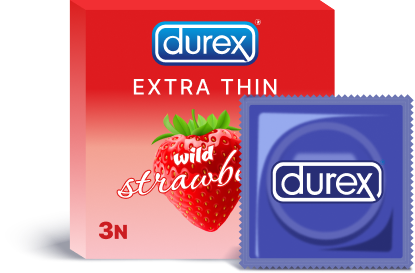 Durex Extra Thin Wild Strawberry Flavoured Condoms